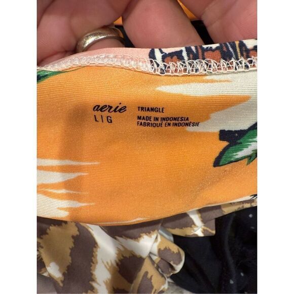 Aerie Ruffle seaside Town Print Bikini Top Large Bottom XL - Picture 5 of 6